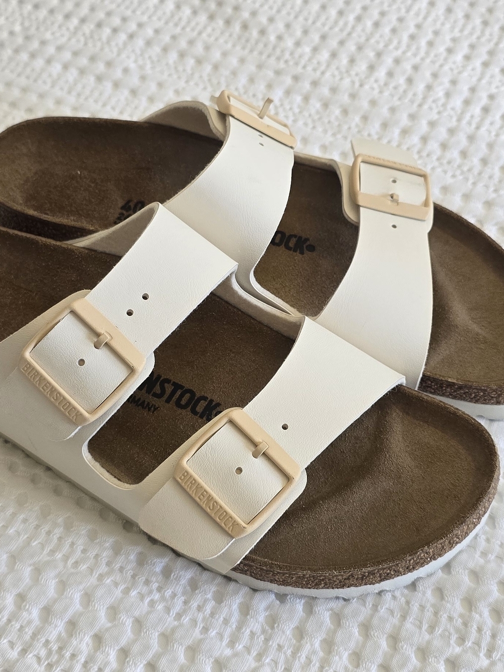 Birkenstock Cream Two-strap Arizona Sandals (Women's Size 9-9.5)